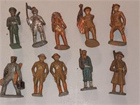 10 pieces lead soldiers, metal mini 3 inches tall