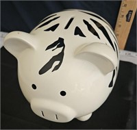 zebra striped piggy bank