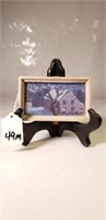 Miniature Framed Art Winter House Impressionist