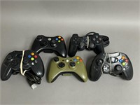 Five Assorted Gaming Controllers
