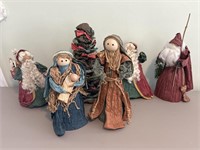 Christmas Santa’s, Mary & Joseph & Tree made of