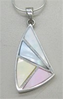 Sterling Silver Abstract Mother of Pearl Necklace