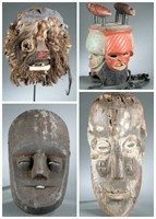 4 West African style masks, 20th century.