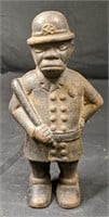 8" Cast Iron Black Policeman Figural Still Bank