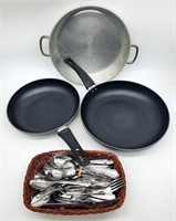 Besthome Frying Pans, Sliverware & Strainer