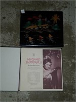 Madame butterfly record and wood wall plaque