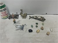 Decorative trinkets and rocks