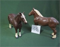 2 Cast Iron Hand Painted Horses