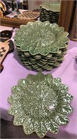 Set of 12 Bordallo Pinneiro pottery plates made