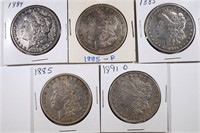 5-AVE CIRC MORGAN DOLLARS