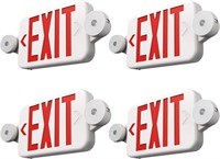 4 Pack Red Exit Sign w/ Emergency Lights  LED