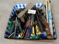 Box Lot of Tools As Shown - Pliers, Screw Drivers