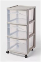 Brightroom 3 Drawer Medium Cart Tower Gray $15