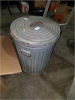 Galvanized trash can