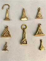 8 Victorian gold-filled chatelaine fob