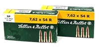 40 Rds Sellier & Bellot 7.62x54mm SP 180 Gr Ammo