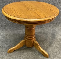 Round Oak Accent Table