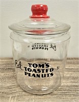 Tom's Toasted Peanuts Jar w/ Lid CRACKED