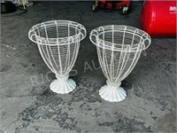 Pair of 12" tall wire form planters