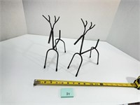 Pair of Metal Primitive Reindeer