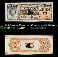 1934 Boston Terminal Company $17.50 Note Grades Se
