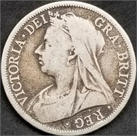1899 GB/UK Silver Half Crown, Queen Victoria