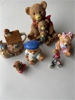 Lot of (6) Animal (Bears, etc) Figurines