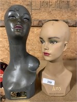 Two Vintage Mannequin Heads.