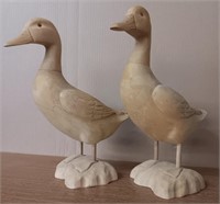 (2) Carved Wooden Ducks