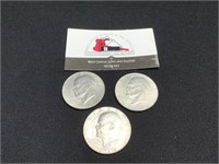Three 1976 D Eisenhower $1