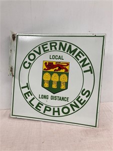 Gov’t Telephones porcelain sign.