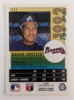 David Justice Braves Premier '92 O-Pee-Chee Baseba