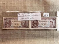 2 ND1945 & ND1965 Government of Hong Kong 1 Dollar
