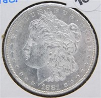 1881-S Morgan Silver Dollar, Nice Luster.