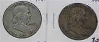 (2) Franklin Halves. Dates Include 1949-D and