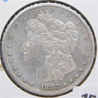 1883-S Morgan Silver Dollar, Lightly Circulated.