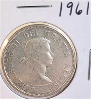 1961 Elizabeth II Canadian Silver Half Dollar