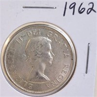 1962 Elizabeth II Canadian Silver Half Dollar
