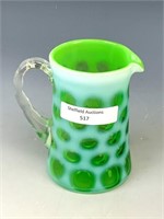 Fenton Green Opal Coin Dot Mini Pitcher