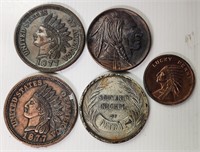 Souvenir Nickel of Detroit 1877 Indian Head Lot