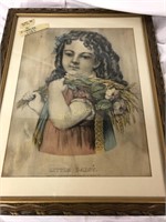 Vintage Currier & Ives 'Little Daisy' 14 1/2" X 18