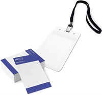 Waterproof Plastic Name Tags ID Card Holder Lanyas