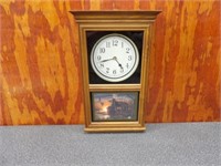 Terry Redlin Golden Retreat Oak Wall Clock