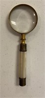 ANTIQUE MOTHER OF PEARL & STERLING MAGNIFY GLASS