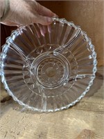 Pretty Glass Divided Serving Platter