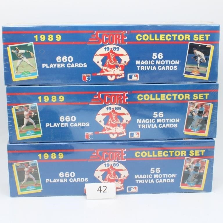 3 Sealed 1989 Score Baseball Card Complete Sets