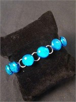 Blue Glass on 7" Bracelet