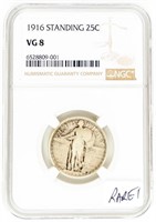 Coin **1916 Standing Liberty Quarter-NGC-VG8