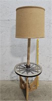 Wagon wheel lamp end table