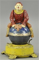 CLOWN ON GLOBE MECHANICAL BANK